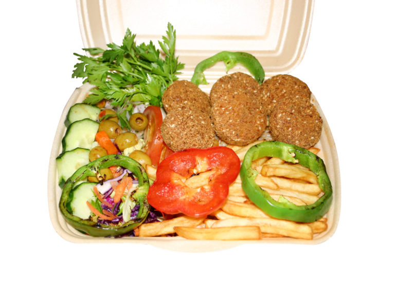 Vegetarische falafel schotel